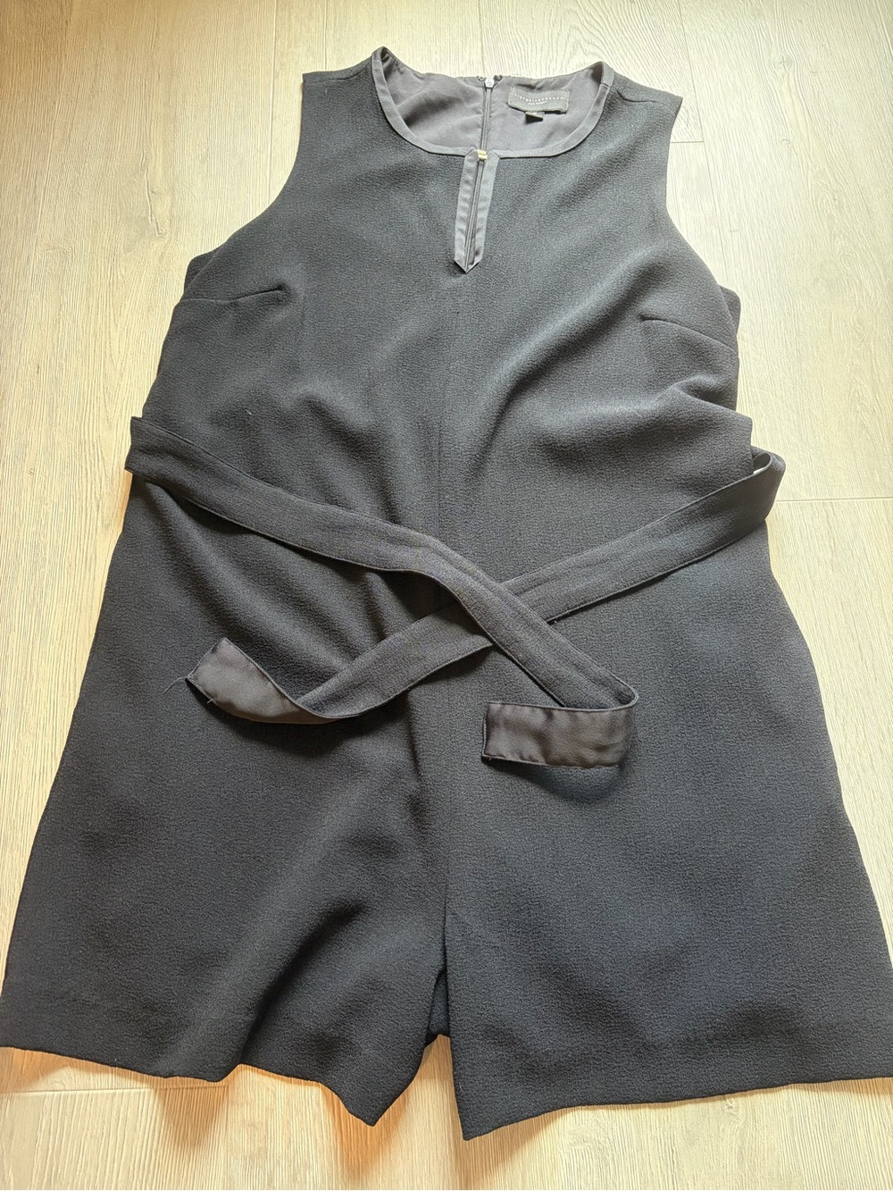 Victoria Beckham for Target Black Sleeveless Romper with Waist Tie
